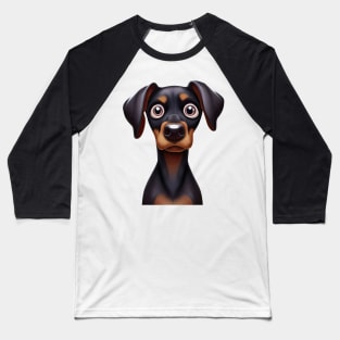 Adorable Doberman Puppy Graphic Design Baseball T-Shirt